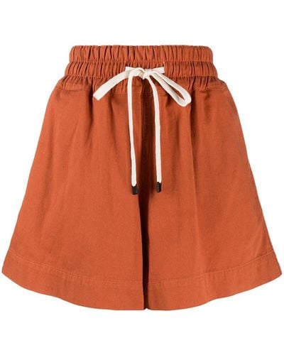 Bassike High-Waist-Shorts mit Kordelzug - Orange