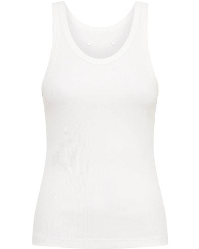 Dion Lee Rivet-detail Ribbed Tank Top - White