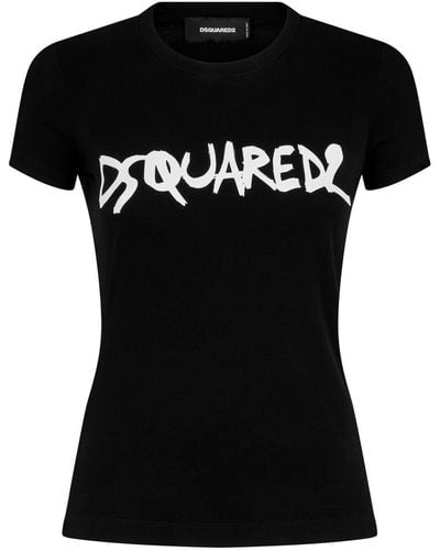 DSquared² Camiseta con logo estampado - Negro