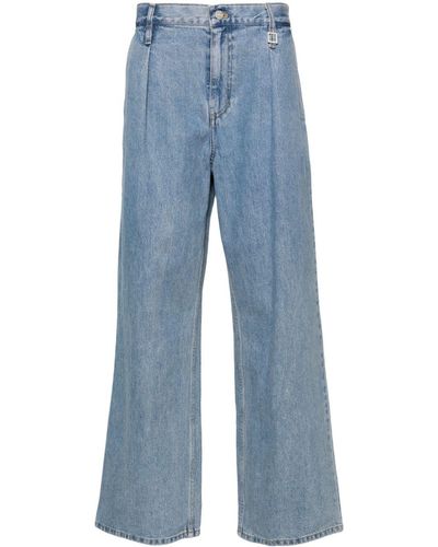 WOOYOUNGMI Pleated Wide-leg Jeans - Blauw