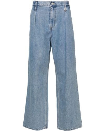 WOOYOUNGMI Pleated Wide-leg Jeans - Blauw