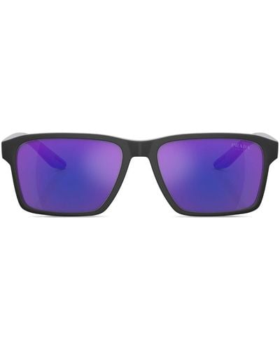 Prada Linea Rossa Ps 05ysf Rectangle-frame Sunglasses - Purple