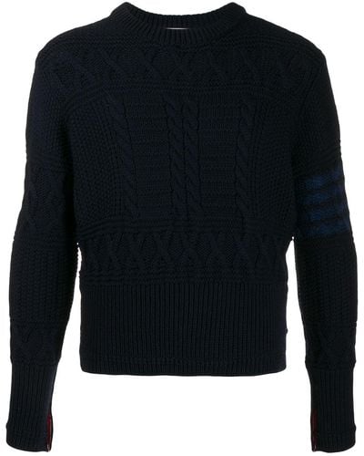 Thom Browne 4bar Aran セーター - ブルー