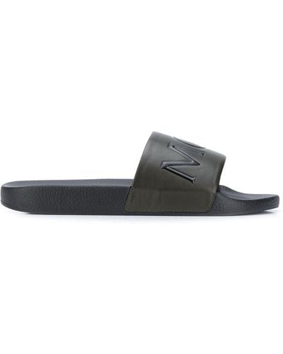 Moncler Bastien Leather Slides - Black