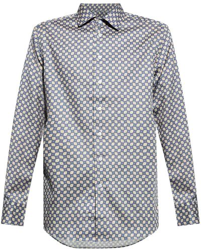 Etro Abstract-pattern Cotton Shirt - Blue
