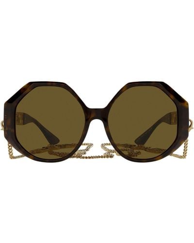 Versace Sonnenbrille mit geometrischem Gestell - Grün