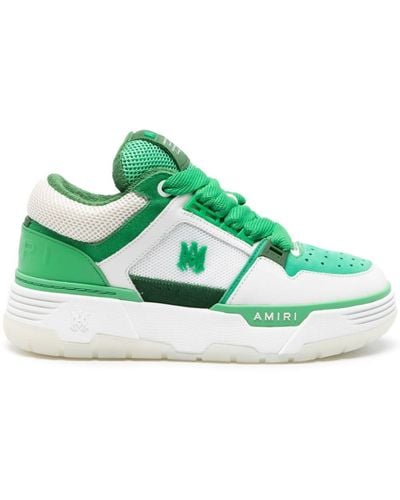Amiri Ma-1 Paneled Leather Mid-top Sneakers - Green
