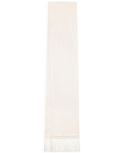 Dolce & Gabbana フリンジ シルクスカーフ - ホワイト