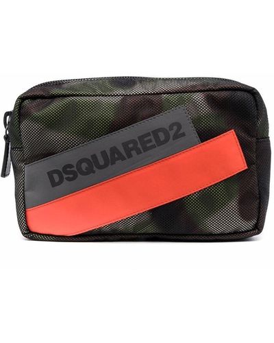 DSquared² Logo Tape Wash Bag - Gray