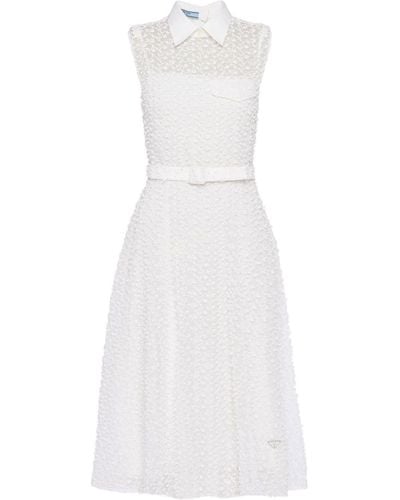 Prada Superposé ノースリーブ ドレス - ホワイト