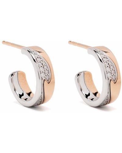Georg Jensen 18kt Gold Fusion Small Diamond Hoop Earrings - Pink
