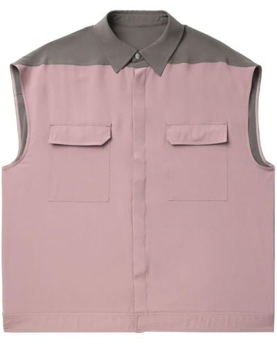 Rick Owens Camisa a paneles sin mangas - Rosa