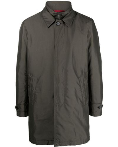 Fay Double-layer Camp-collar Coat - Gray