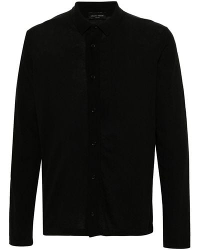 Roberto Collina Classic-collar Cotton Shirt - Black