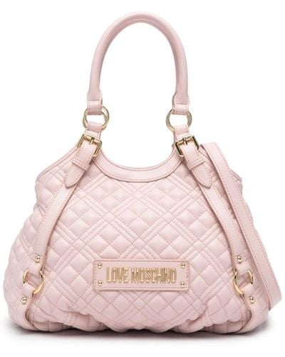 Love Moschino Logo-patch Tote Bag - Pink