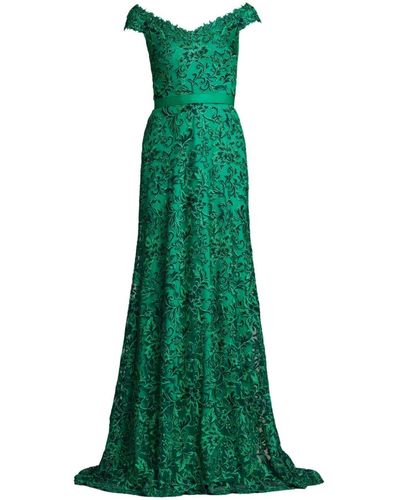 Tadashi Shoji Sonya Floral-lace Gown - Green