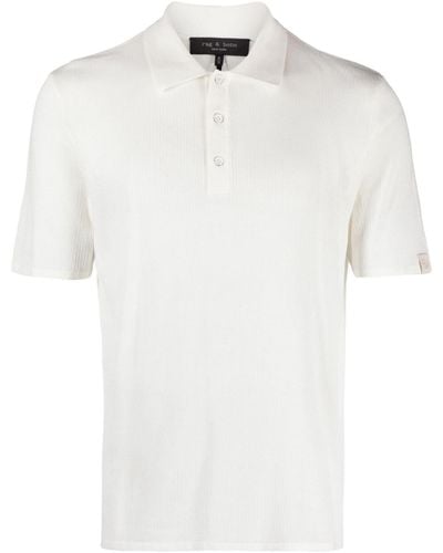 Rag & Bone Polo Harvey a coste - Bianco