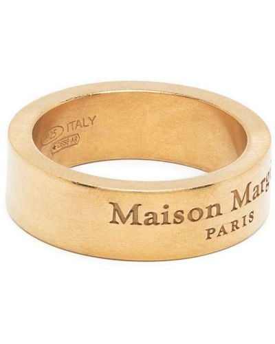 Maison Margiela Engraved-logo Silver Ring - Natural
