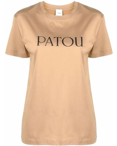 Patou T-shirt Met Logoprint - Naturel