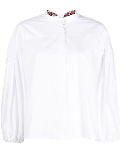La DoubleJ Share Your Screen Cotton Shirt - White