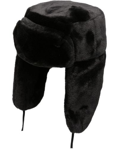 Paul Smith Faux Fur Cap With Ear Flaps - Black