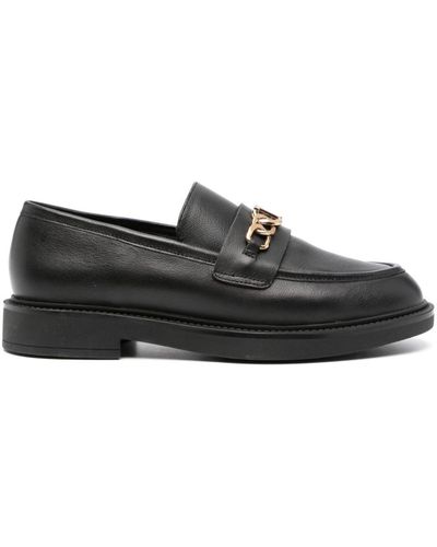 Twin Set Chain-link Leather Loafers - Black