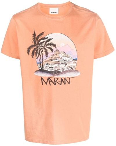 Isabel Marant T-Shirt mit grafischem Print - Pink