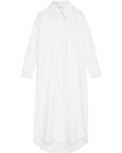 Anine Bing Mika Shirt Midi Dress - White