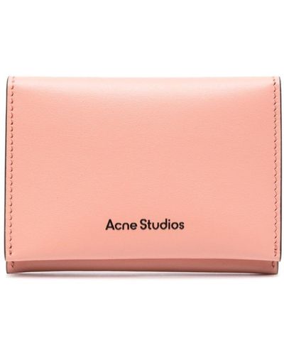 Acne Studios Embossed-logo Leather Wallet - Pink
