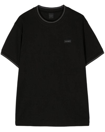 Hackett Logo-appliqué T-shirt - Black