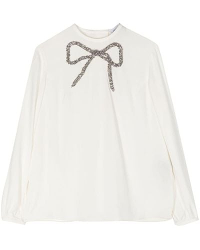 Dice Kayek Sequin-embellishment Silk Shirt - White