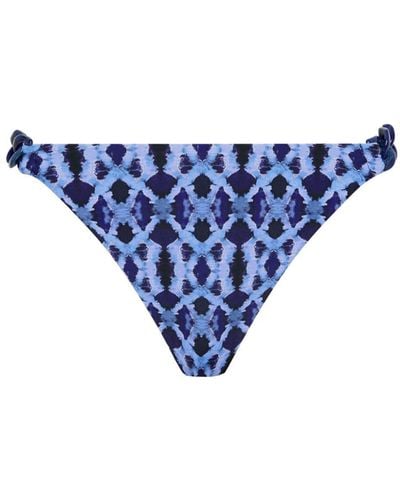 Rebecca Vallance Shiloh Graphic-print Bikini Bottom - Blue