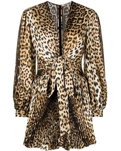 Roberto Cavalli Minikleid mit Leoparden-Print - Schwarz