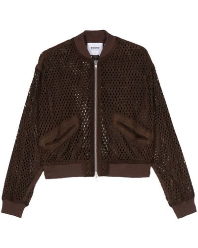 S.w.o.r.d 6.6.44 Perforated Suede Bomber Jacket - Brown