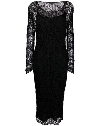 Tom Ford Lace-patterned Pencil Dress - Black