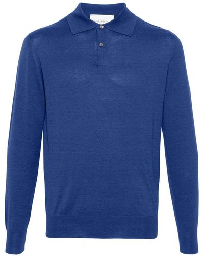 Ballantyne Fine-knit Silk-blend Polo Shirt - Blue