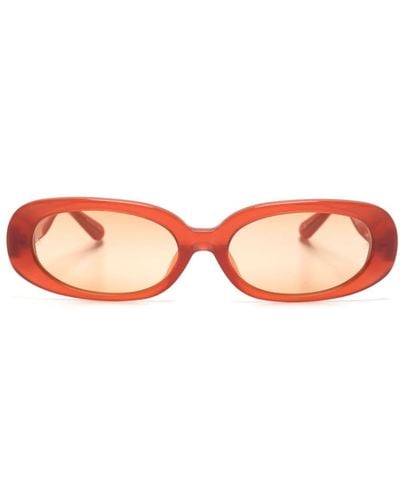Linda Farrow Cara Oval-frame Tinted Sunglasses - Pink