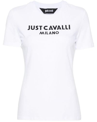 Just Cavalli Camiseta con logo estampado - Blanco