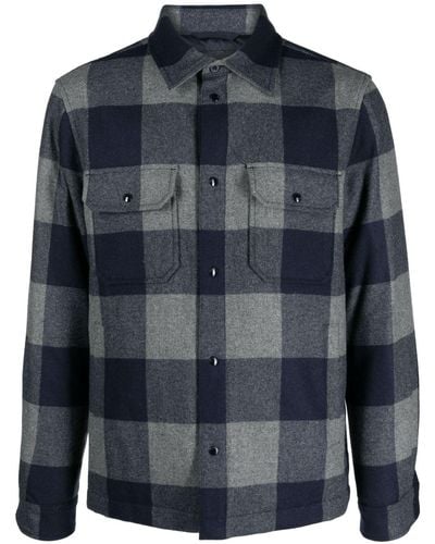 Woolrich Check-pattern Shirt Jacket - Blue