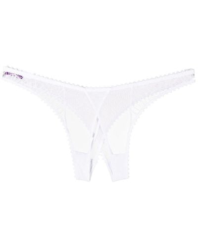 Maison Close Accroche Coeur Openable Thong - White