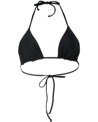 Ganni Top de bikini con diseño triangular - Negro