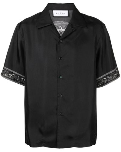 Philipp Plein Camisa con estampado de calaveras - Negro