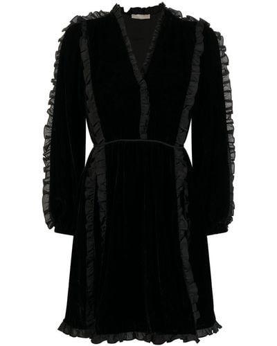 Ulla Johnson Ruffle-trim Mini Dress - Black