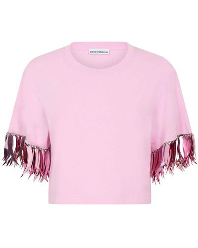 Rabanne Cropped-T-Shirt - Pink