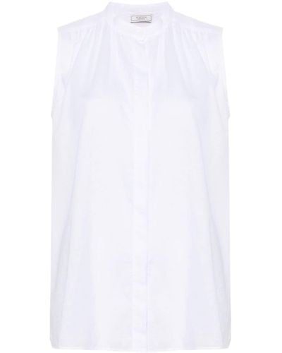 Peserico Bluse mit Biesen - Weiß