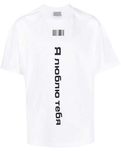 VTMNTS T-shirt à imprimé texte - Blanc