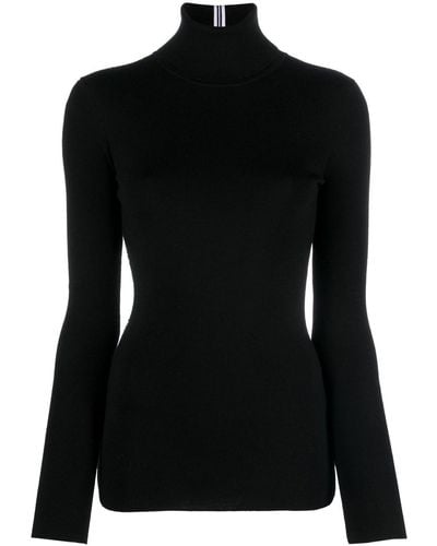 Victoria Beckham Gerippter Pullover mit Logo - Schwarz