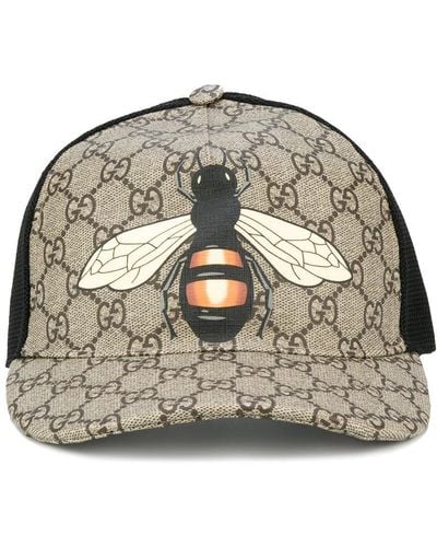 Gucci Bee Print Gg Supreme Baseball Cap - Multicolour