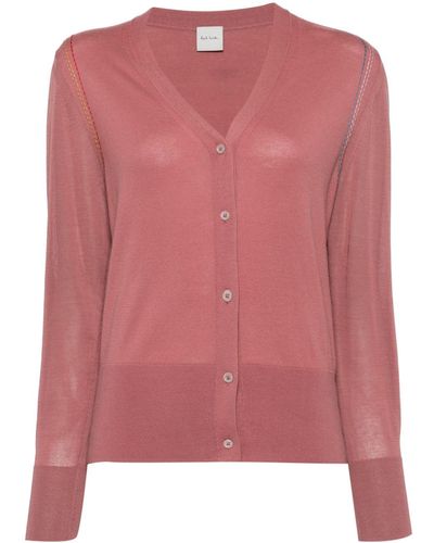 Paul Smith Contrast-stitched Cardigan - Pink