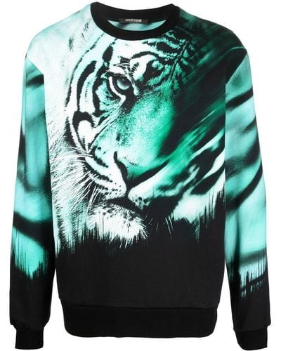 Roberto Cavalli Tiger-print Sweatshirt - Black